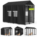 Black Full Coverage Dog Kennel Cover with PVC Window and Mesh Y980