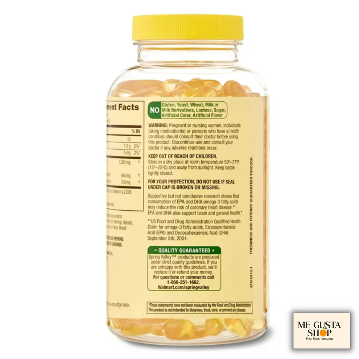 Omega-3 Fish Oil Soft Gels 1000 mg 180 Count Z6274
