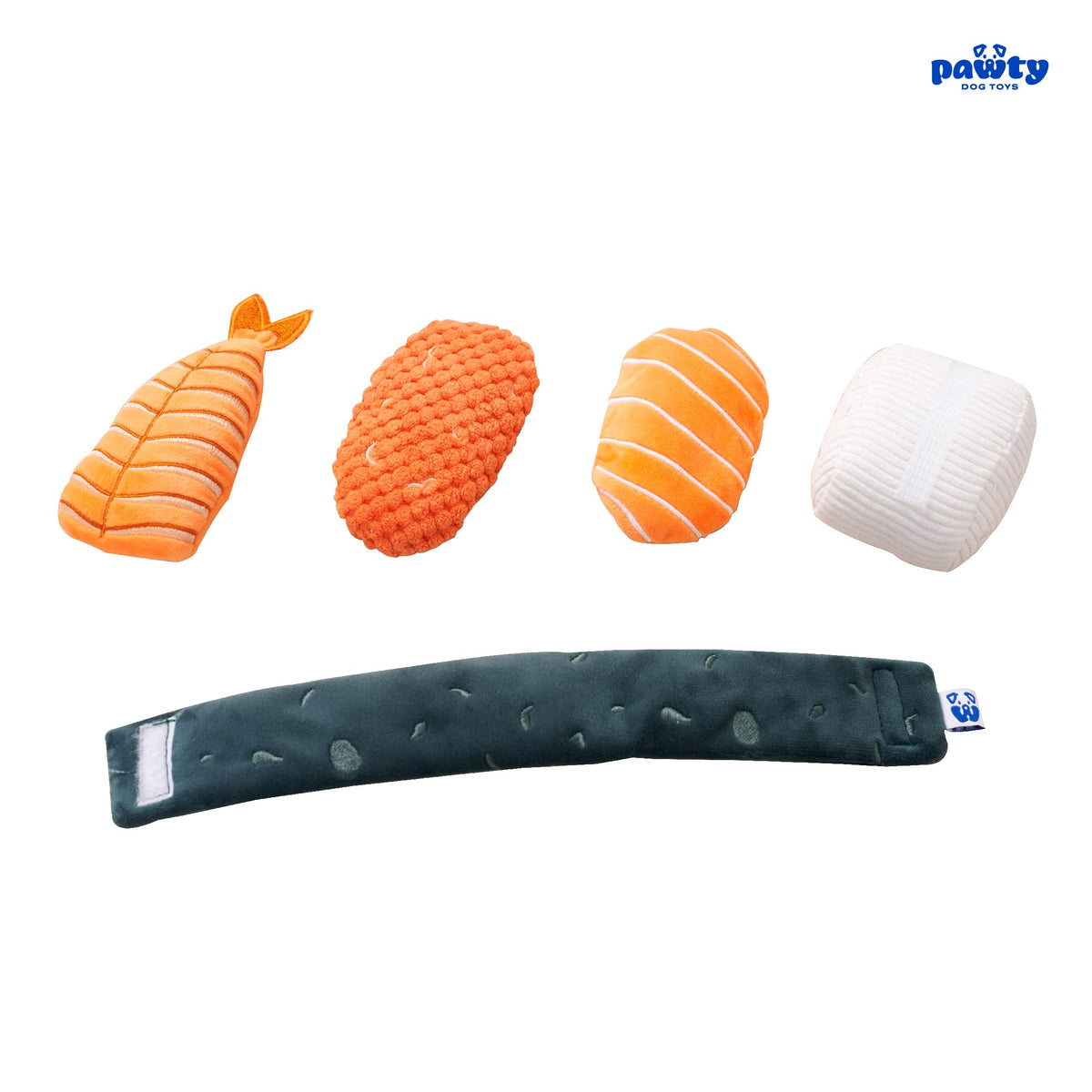 Plush Squeaky 3-Piece Sushi Dog Toy H172