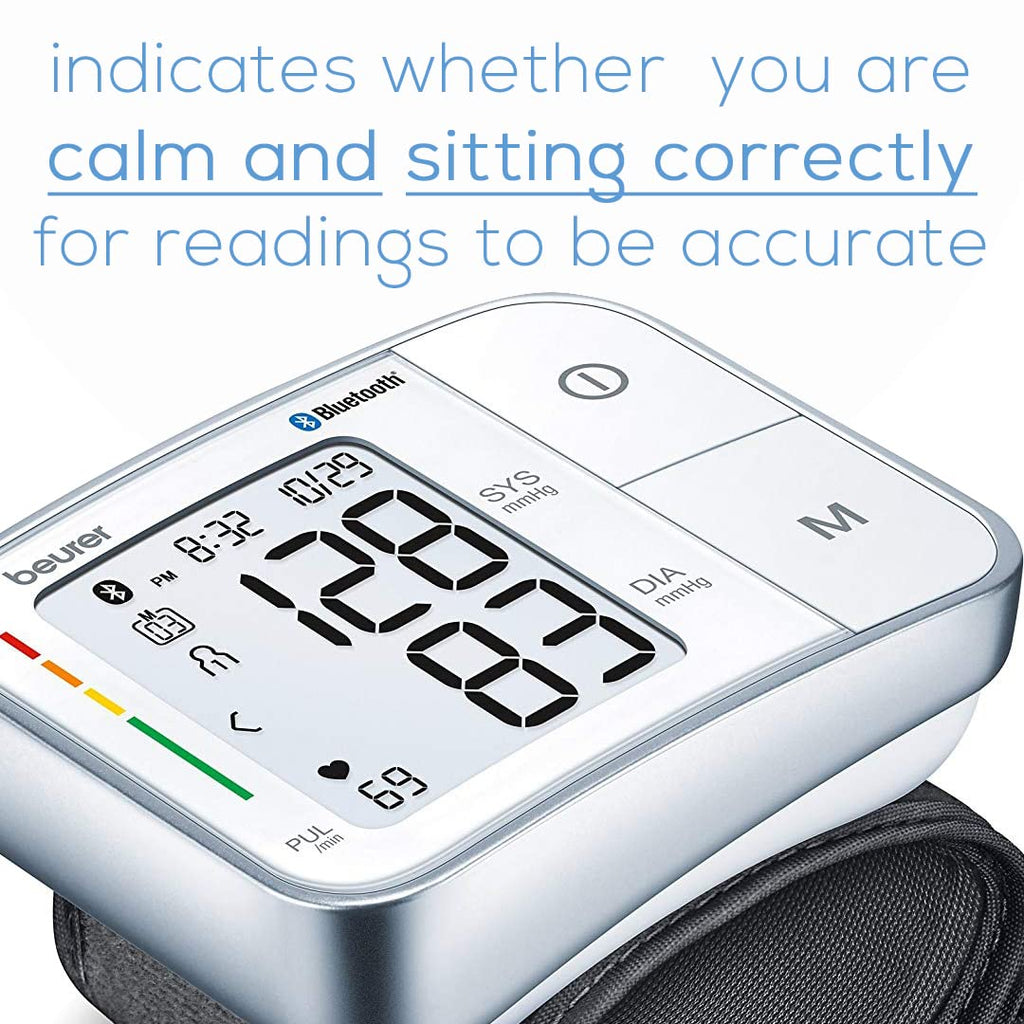 Bluetooth Automatic Wrist Blood Pressure Monitor with Large LCD Display Z711