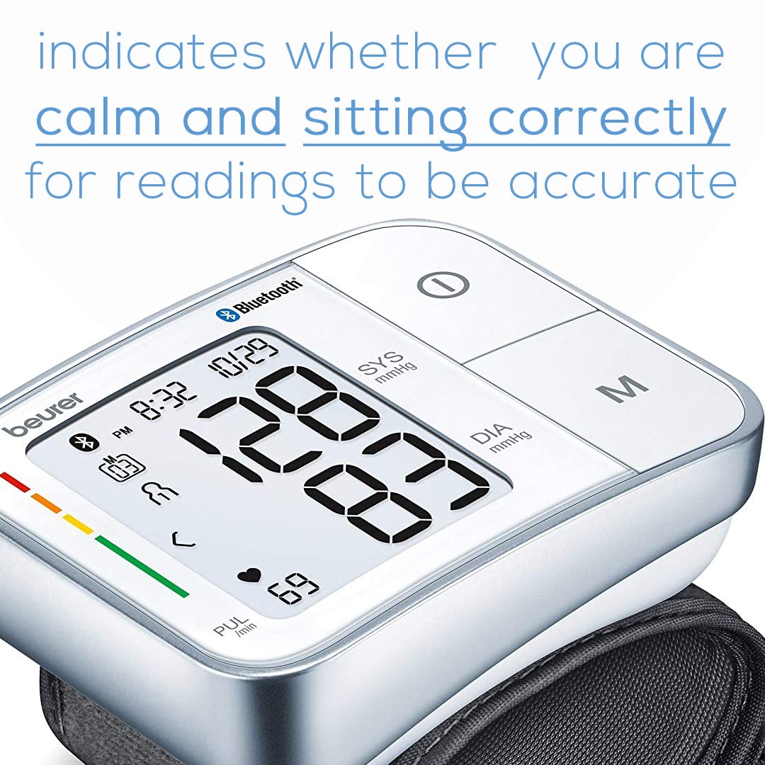 Bluetooth Automatic Wrist Blood Pressure Monitor with Large LCD Display Z711