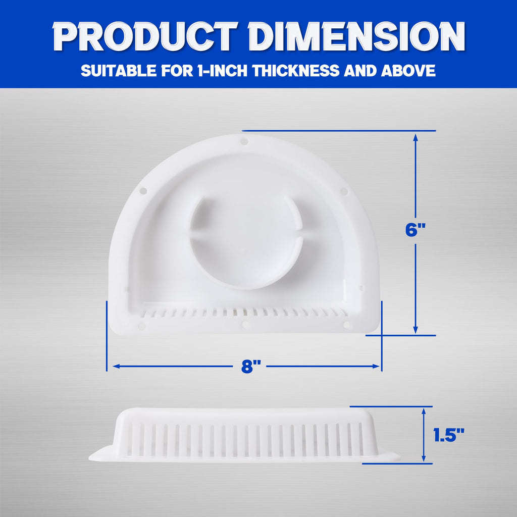Trailer RV Sidewall Exhaust Vent Fan Kit with Cover, 2 Pack T9035