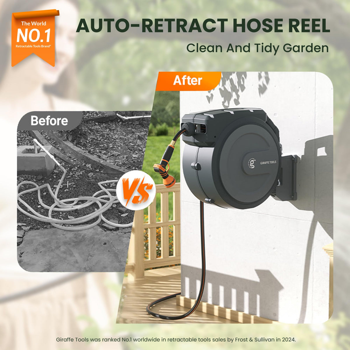 Retractable Garden Hose Reel 1/2 Inch x 100 ft X98607