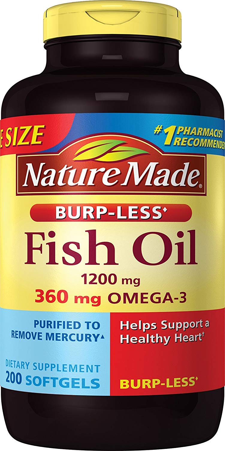 Fish Oil Omega 3 Supplement 1200 mg 200 Softgels D526