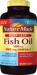 Fish Oil Omega 3 Supplement 1200 mg 200 Softgels D526