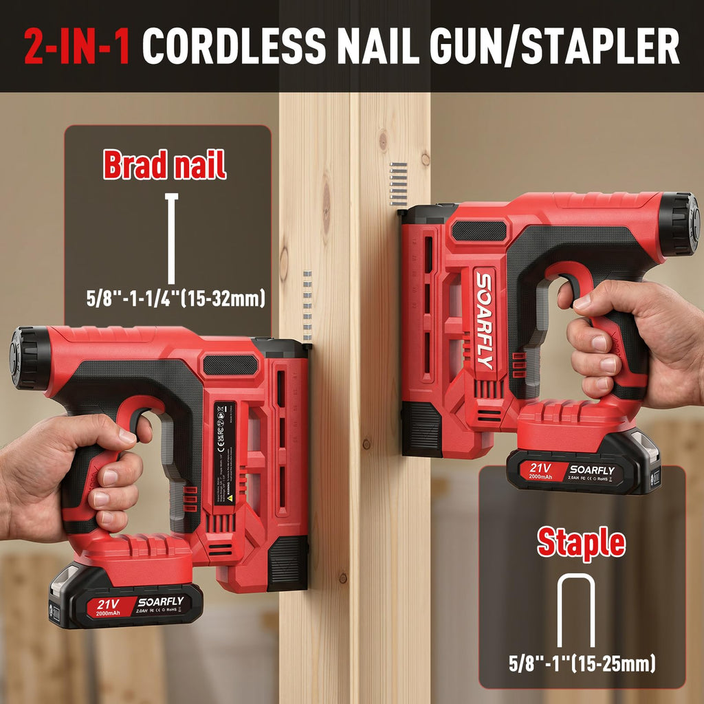 18 Gauge 2-in-1 Cordless Brad Nailer Stapler N48925