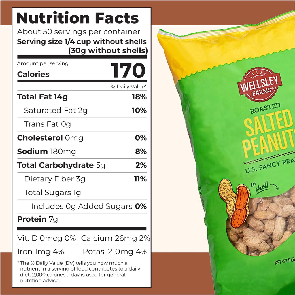 Salted Roasted Peanuts In Shell 5 lb Bag H301658