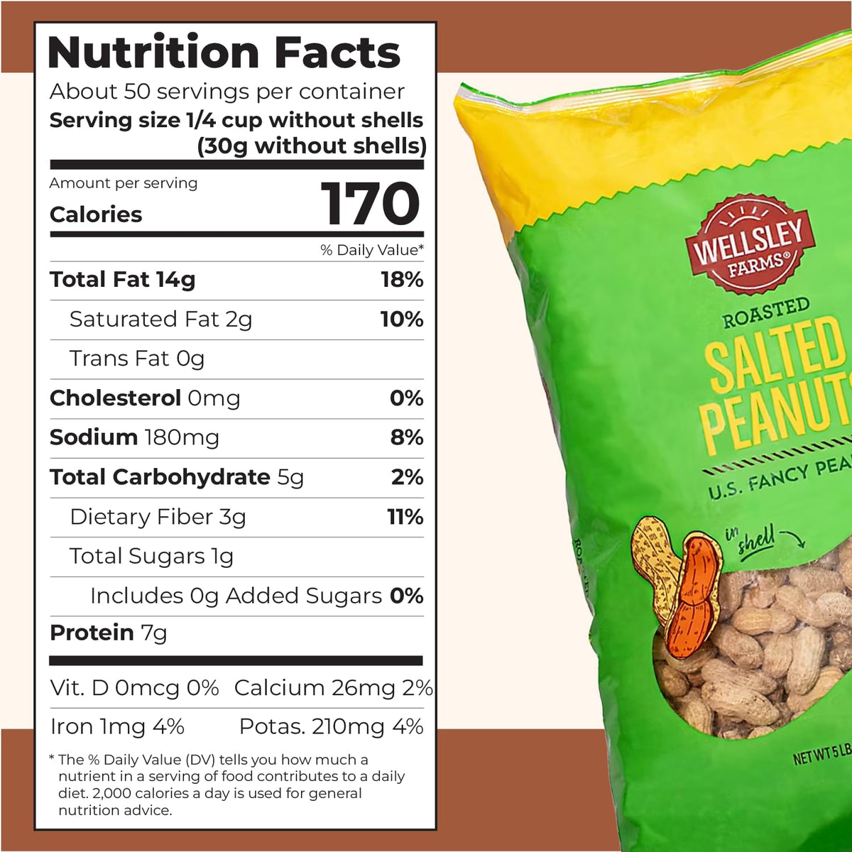 Salted Roasted Peanuts In Shell 5 lb Bag H301658