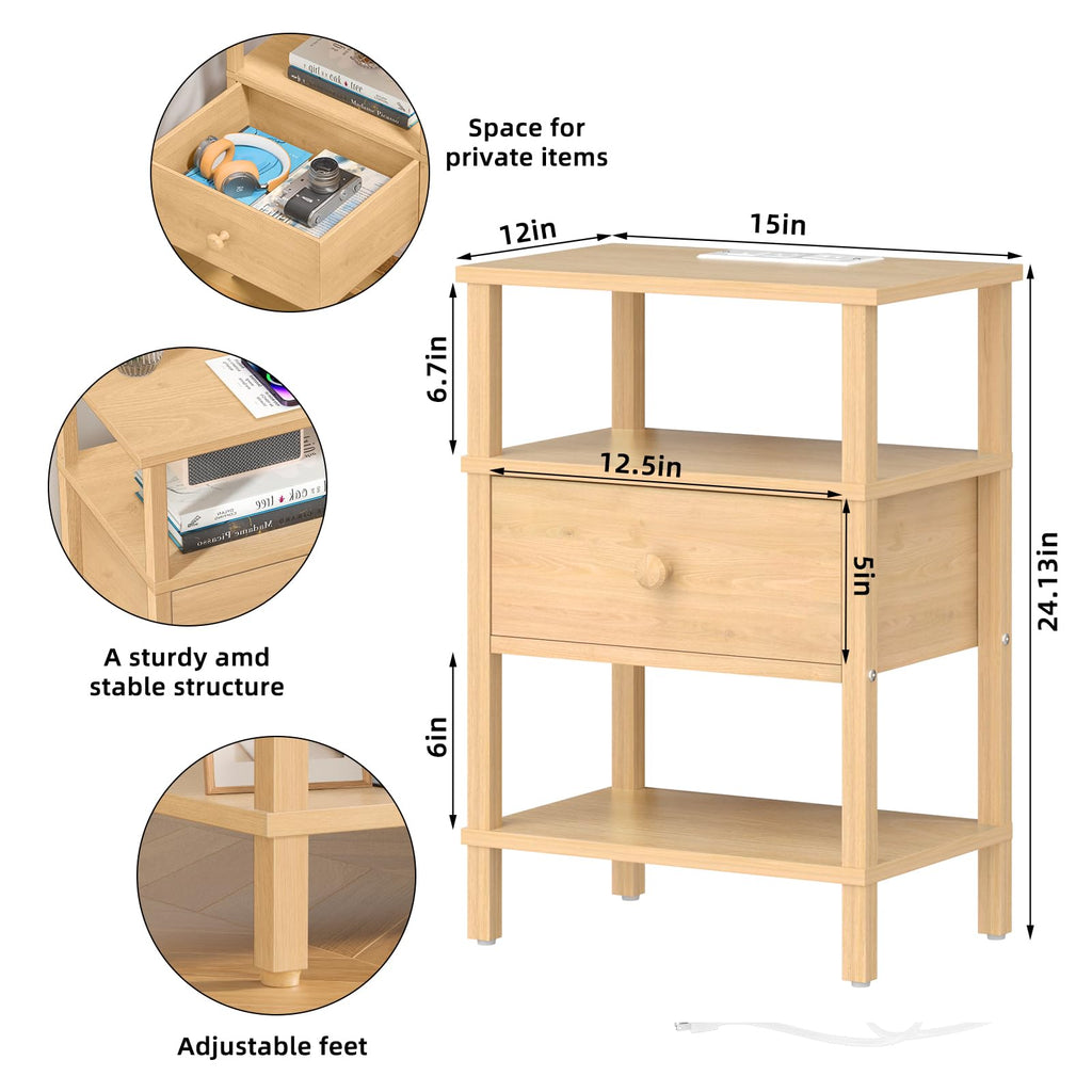 3 Tier Storage End Table Set 2 T375