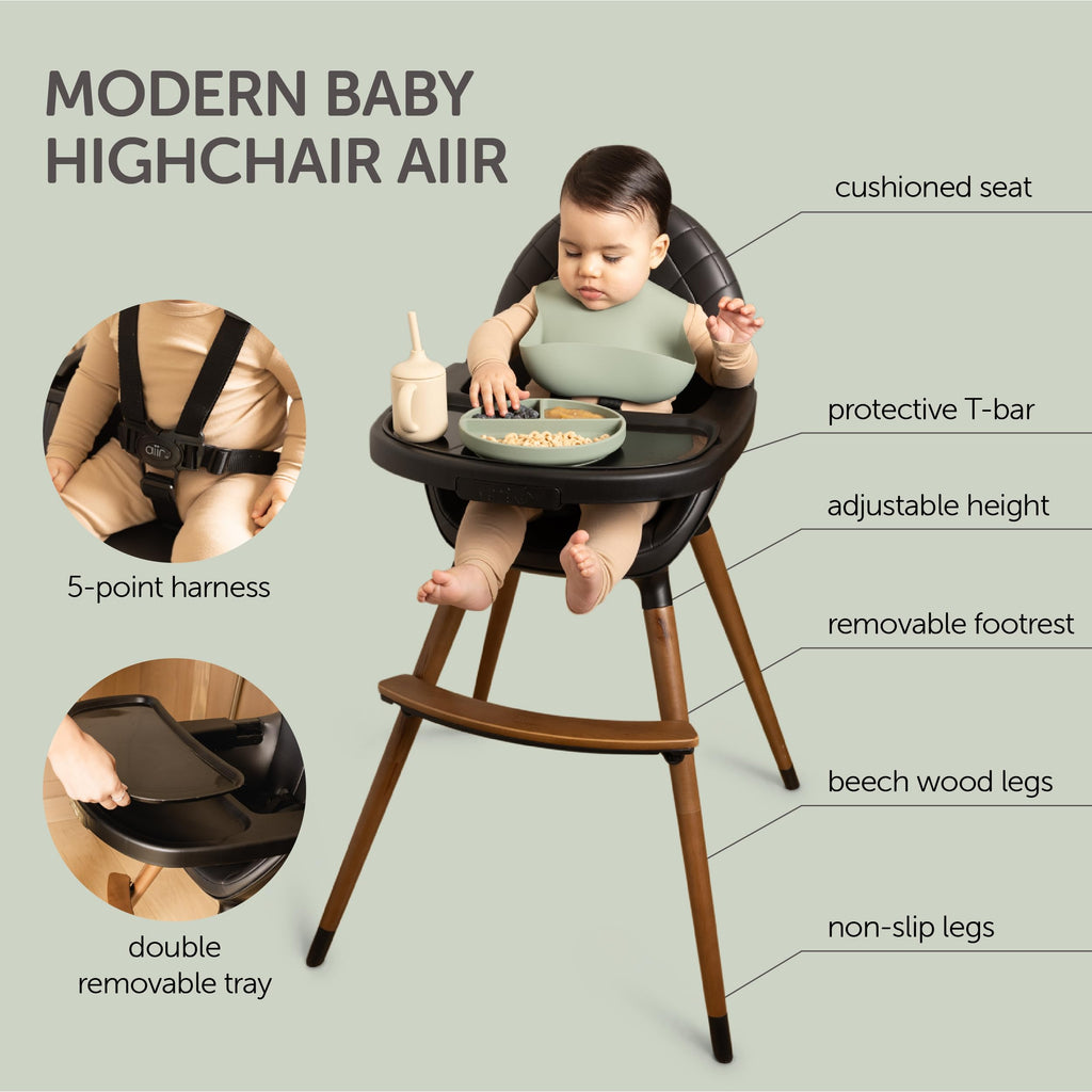 Convertible Wooden High Chair with Adjustable Height D819021
