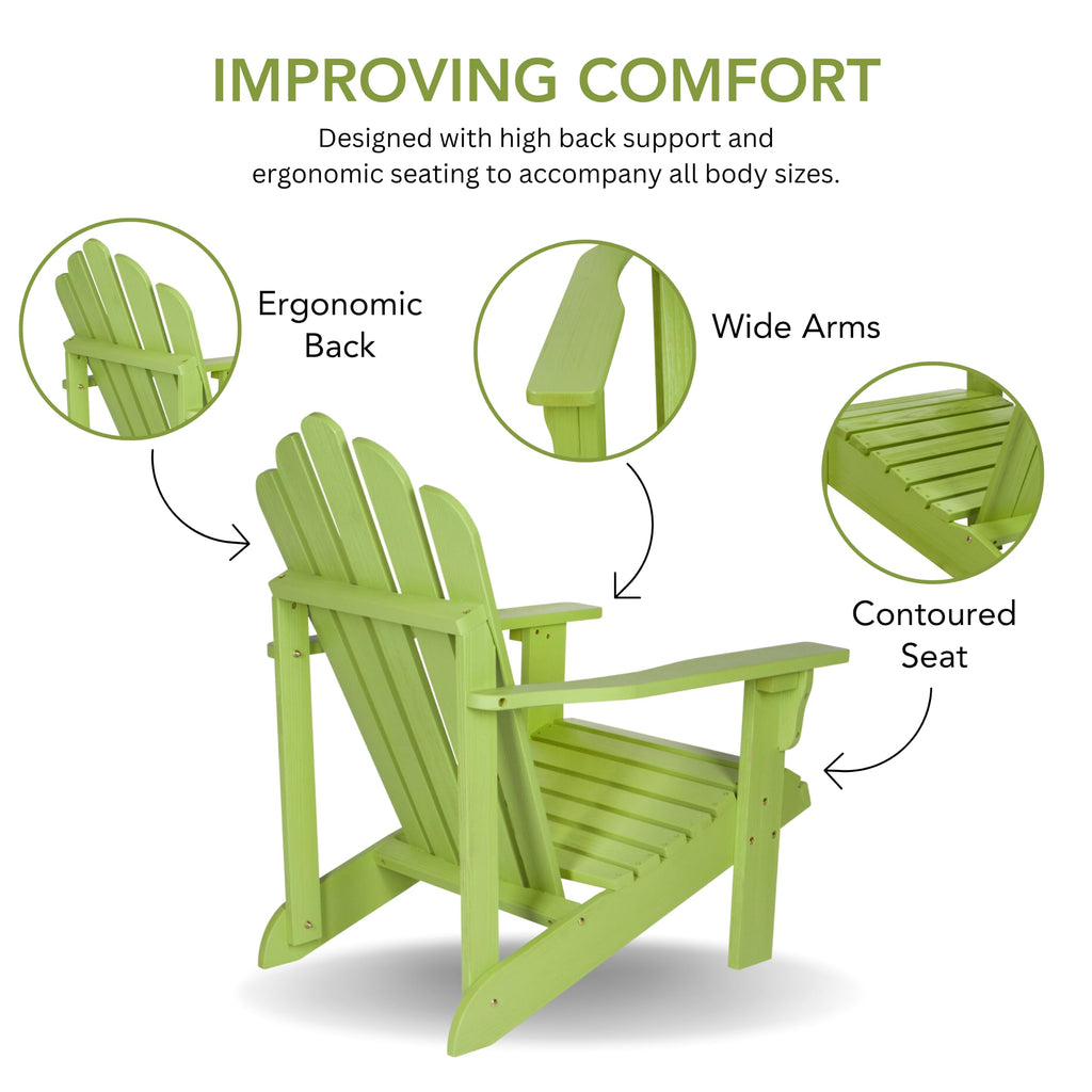 Lime Green Wooden Adirondack Chair W403