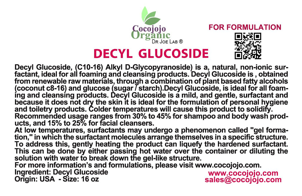 16 oz Plant Derived Coco Glucoside Surfactant G18814
