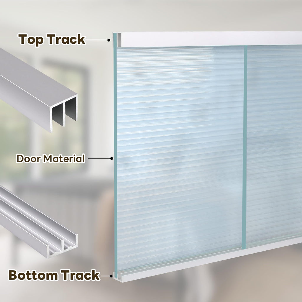 Aluminum Sliding Door Track Set 36 x 0.79 inches N785