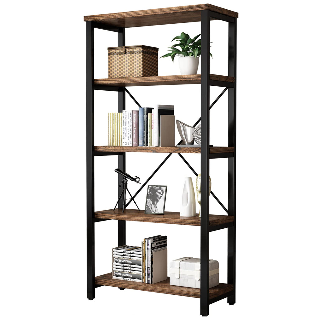 5-Tier Solid Wood Bookshelf Y97559