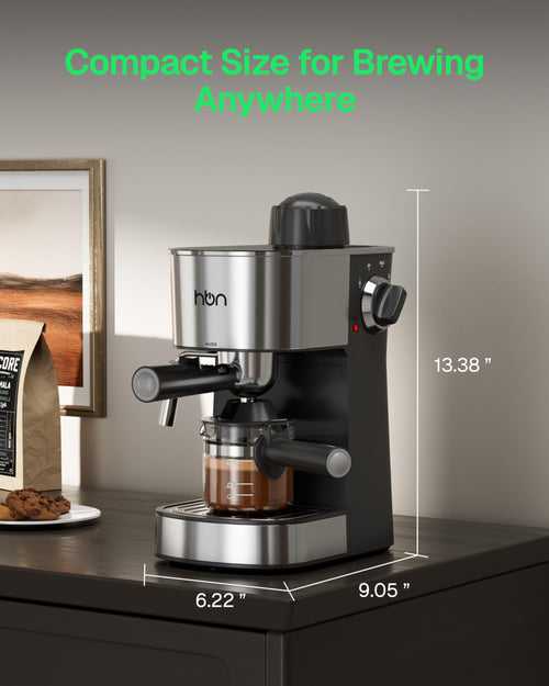 3.5Bar Stainless Steel Espresso Machine with Milk Frother H414541