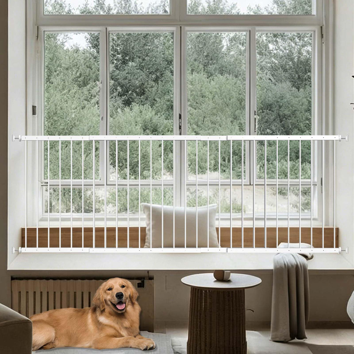 Adjustable White 4 Panel Window Guards O131