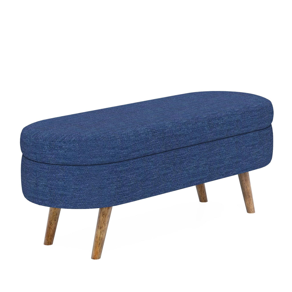 Oval Storage Bench with Rubber Wood Legs K46909