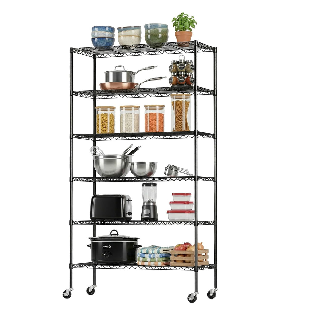 6-Tier Wire Shelf with Wheels O3207