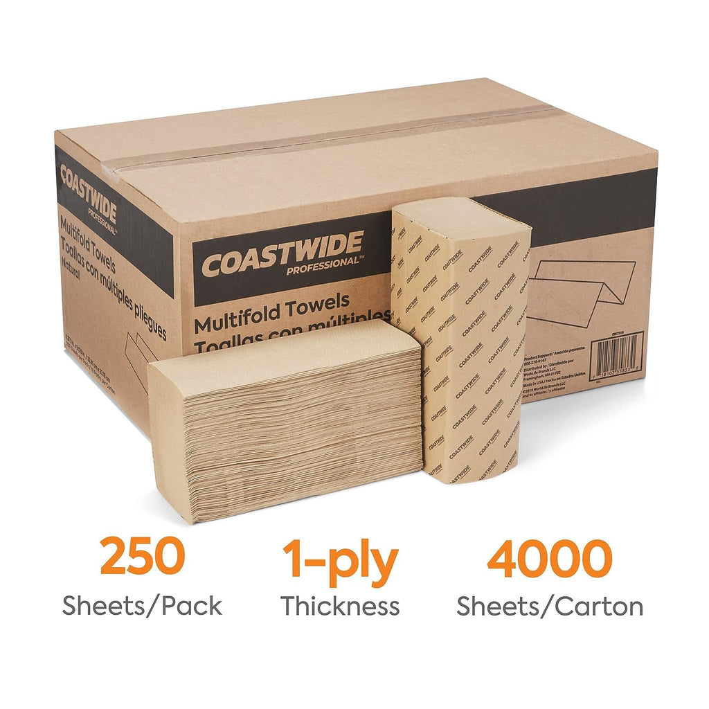 Multifold Paper Towels, 1-ply, 250 Sheets/Pack, 16 Packs/Carton I200