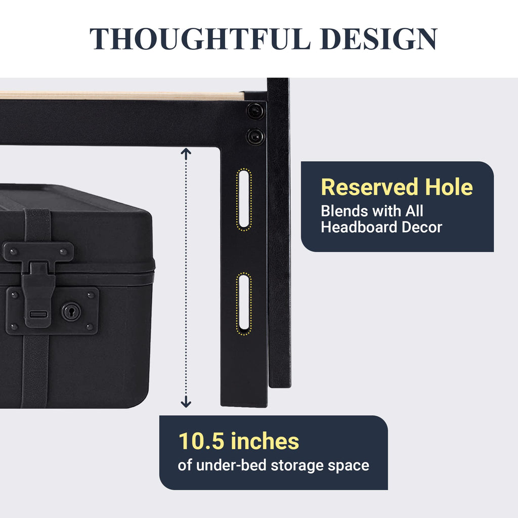 Queen Size Platform Storage Bed Frame with 3 Drawers, Black Y991