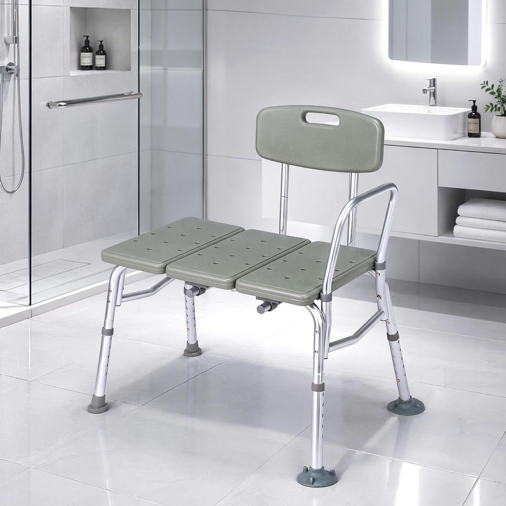 Height Adjustable Tub Transfer Bench Shower Chair with Backrest B556