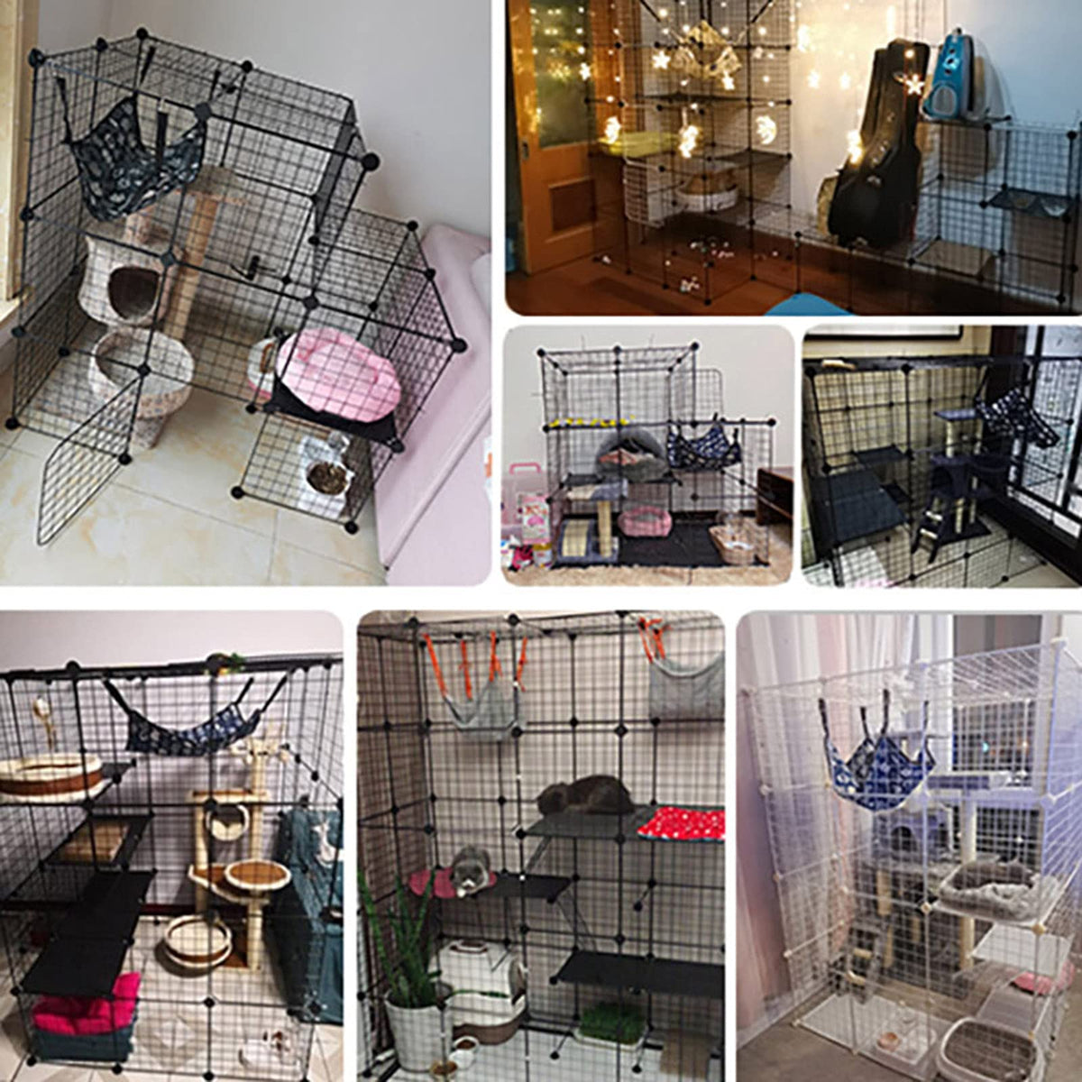 Cat Cage Indoor Playpen Metal Wire Kennel Small Animal Crate Z91339