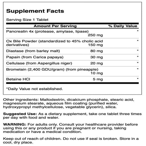 180 Tablets Digestive Enzymes X4797