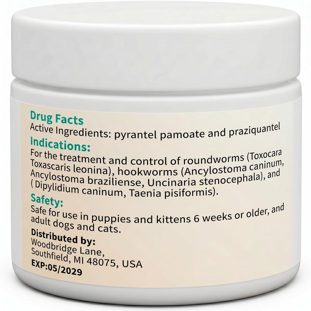 3-Way Dewormer for Dogs & Cats with Praziquantel & Pyrantel Pamoate O923397