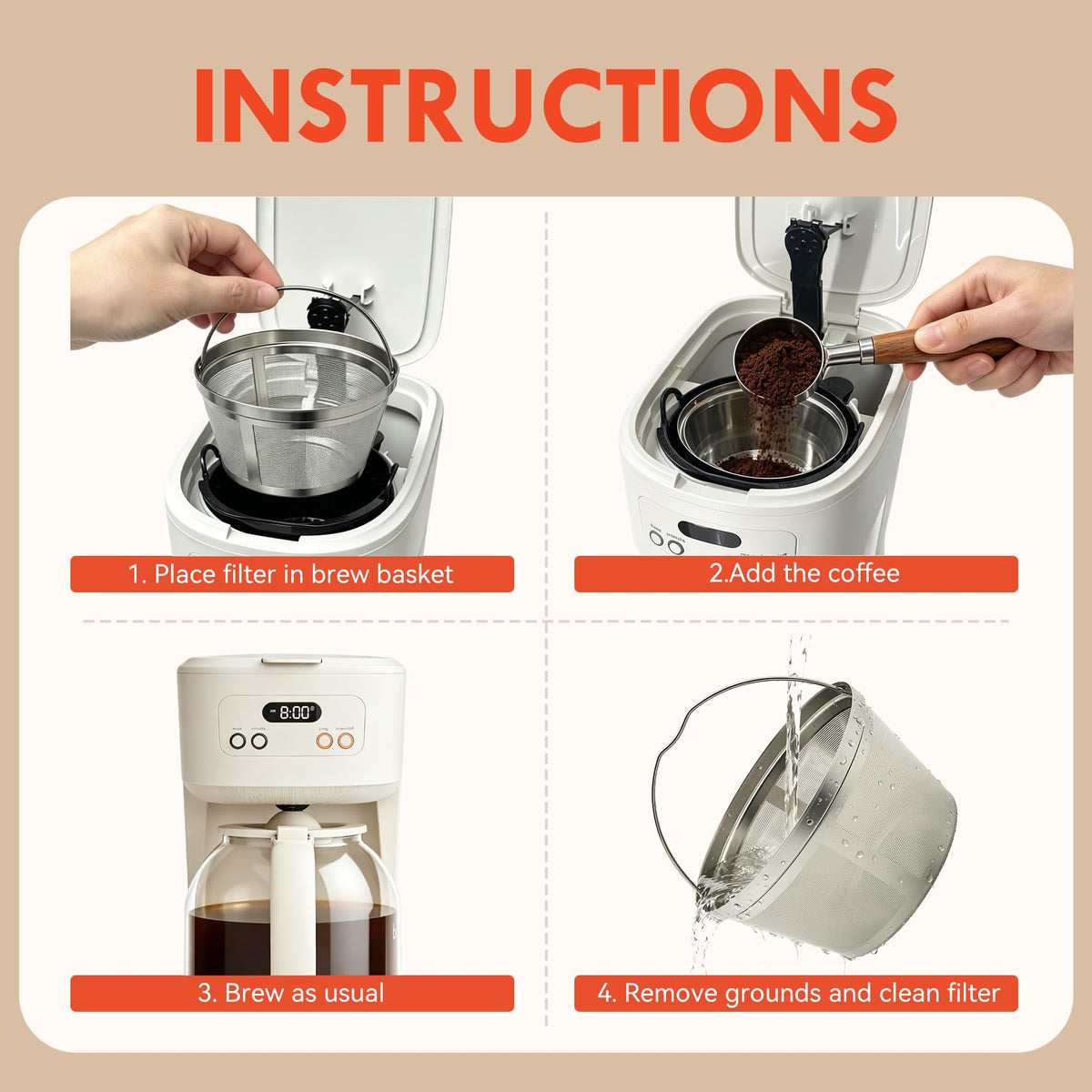 Stainless Steel Reusable Coffee Filter A81815