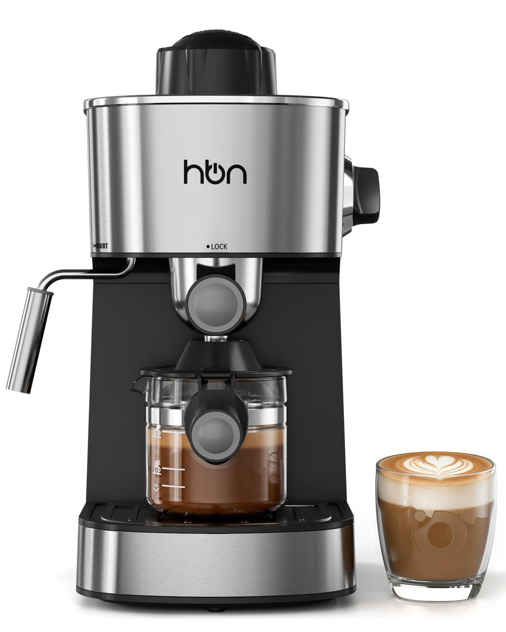 3.5Bar Stainless Steel Espresso Machine with Milk Frother H414541