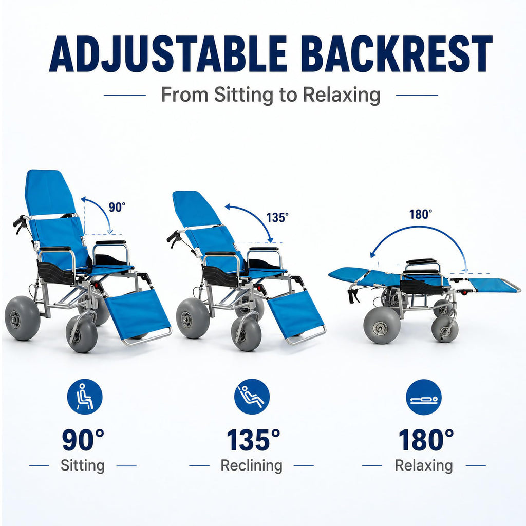 Beach Wheelchair with Balloon Tires I6736