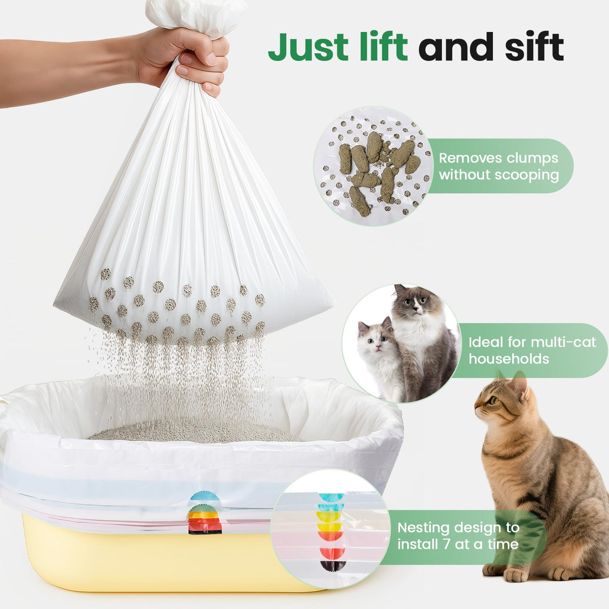 Heavy Duty Thickened Litter Box Liners 14 Pack B560790
