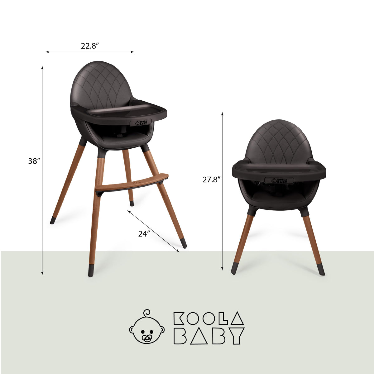 Convertible Wooden High Chair with Adjustable Height D819021