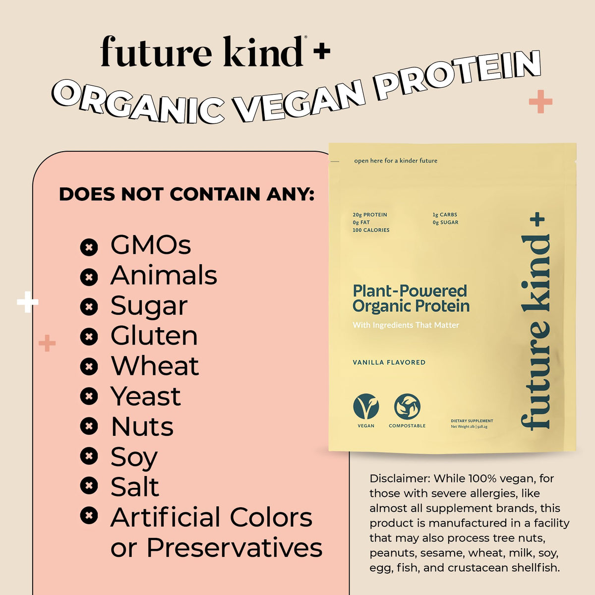 Vegan Protein Powder Vanilla 34 Servings A372