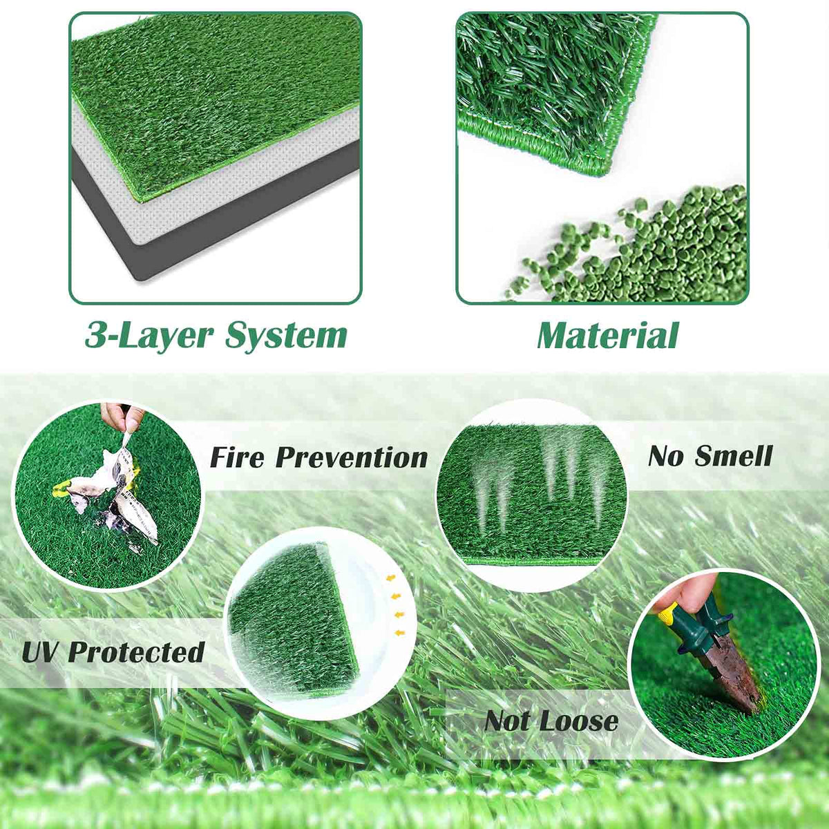Large Dog Grass Pad with Tray and 2 Artificial Pee Grasses L5394
