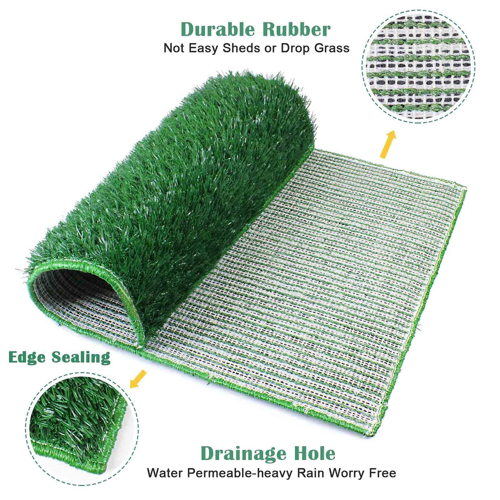 Large Dog Grass Pad with Tray and 2 Artificial Pee Grasses L5394