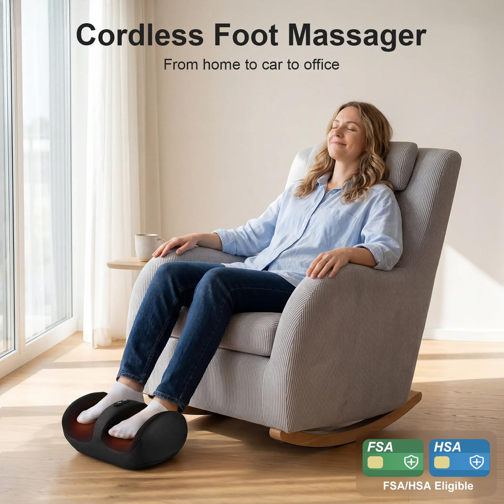 Cordless Shiatsu Foot and Calf Massager with Heat T1326