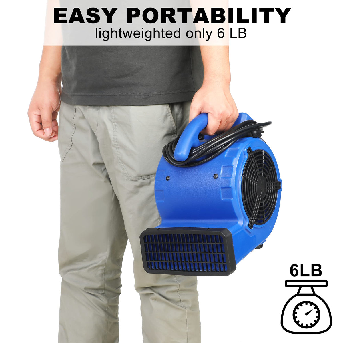 Blue 305 CFM Mini Floor Air Mover S635