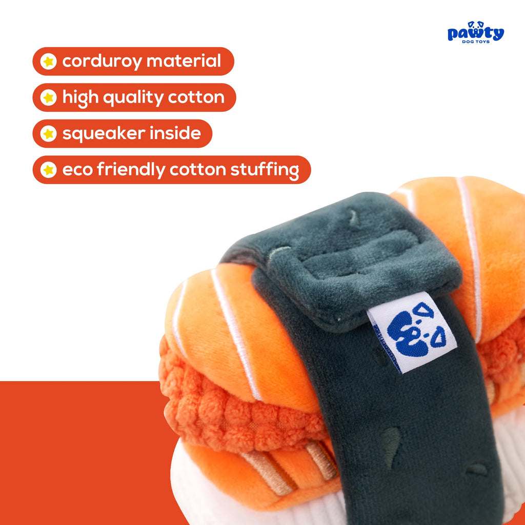 Plush Squeaky 3-Piece Sushi Dog Toy H172
