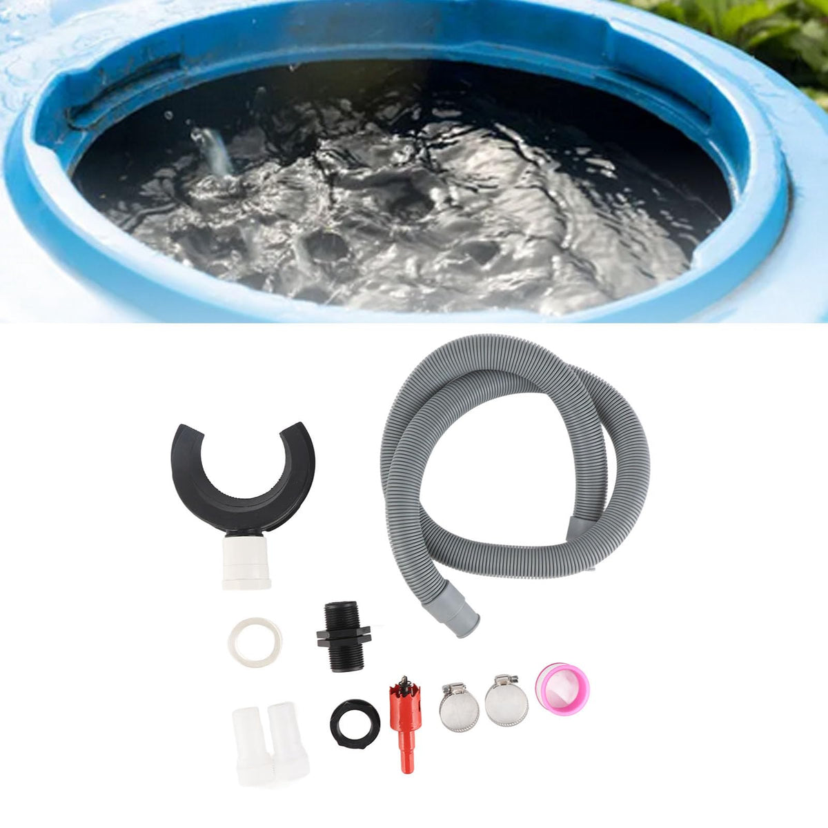 Round Downpipe Rainwater Collection System with 50cm Hose R924660