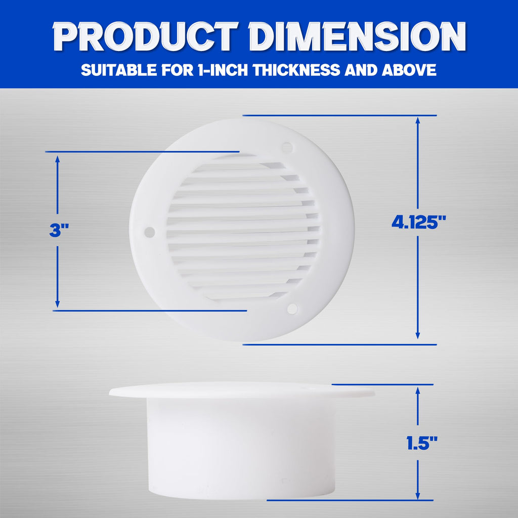 Trailer RV Sidewall Exhaust Vent Fan Kit with Cover, 2 Pack T9035
