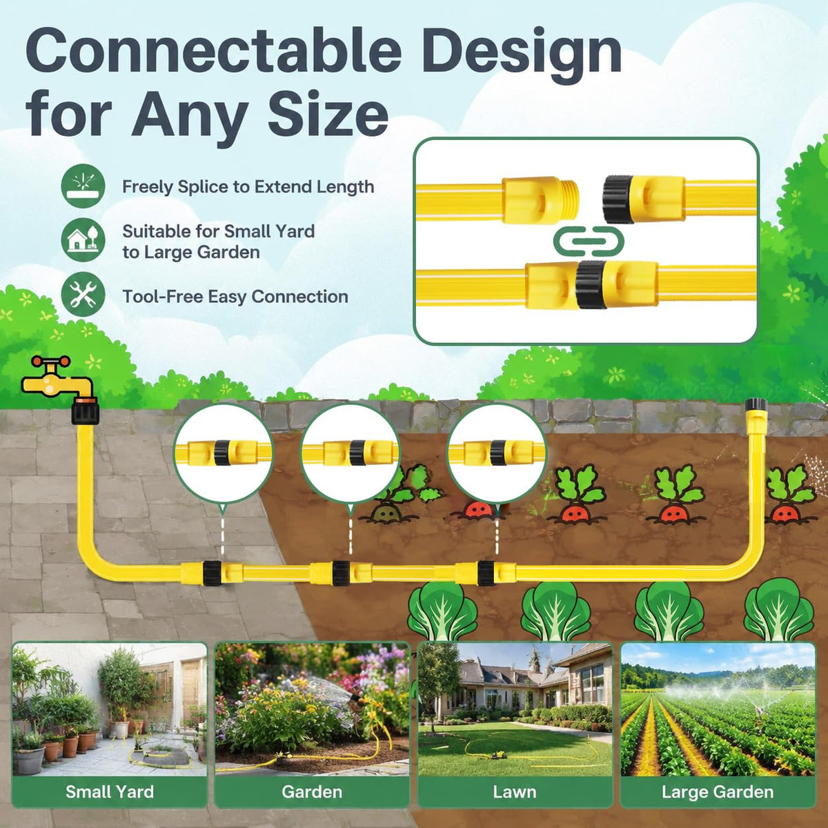 4-Pack 25 ft Sprinkler Soaker Hose U5410