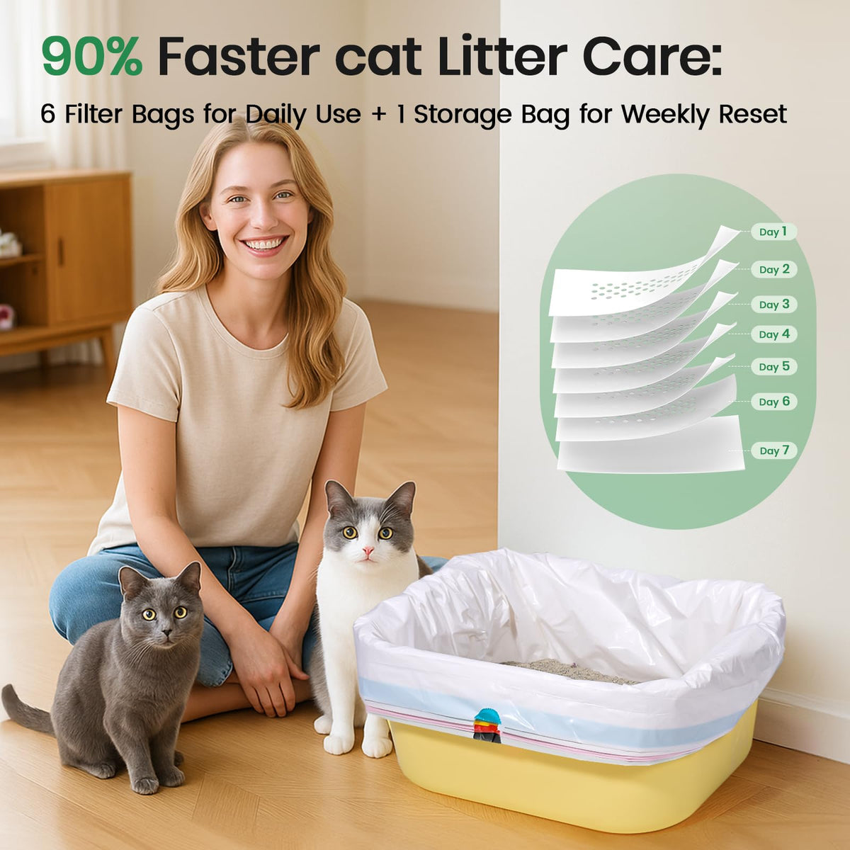 Heavy Duty Thickened Litter Box Liners 14 Pack B560790