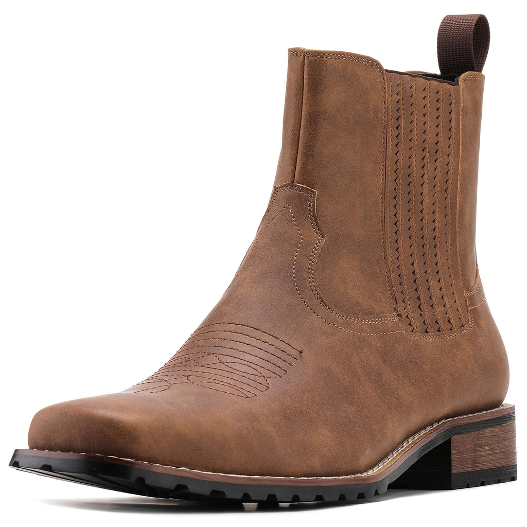 Cowboy Boots for Men Embroidery Square Toe D942334