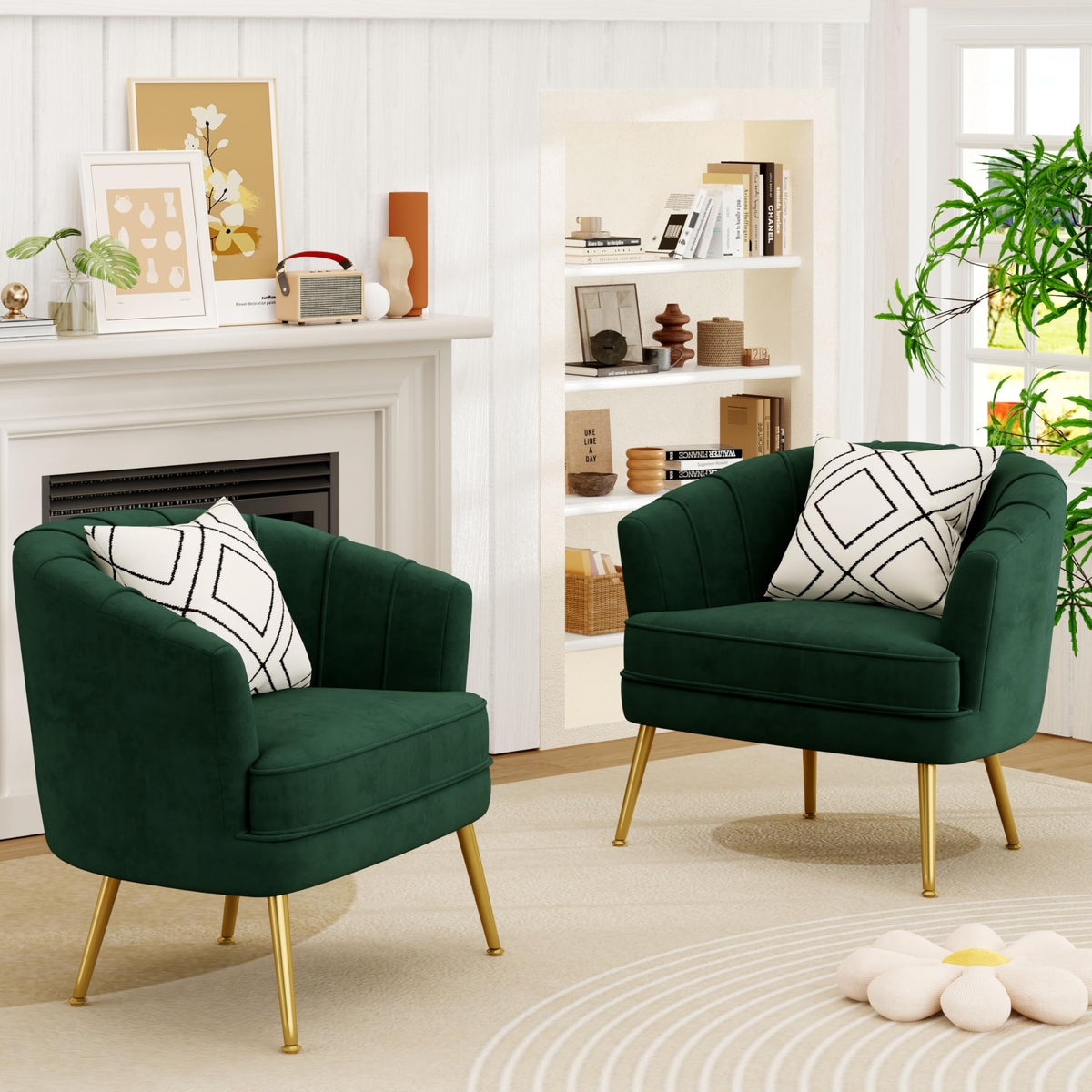 Velvet Accent Chair D58654