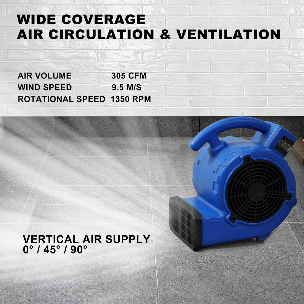 Blue 305 CFM Mini Floor Air Mover S635