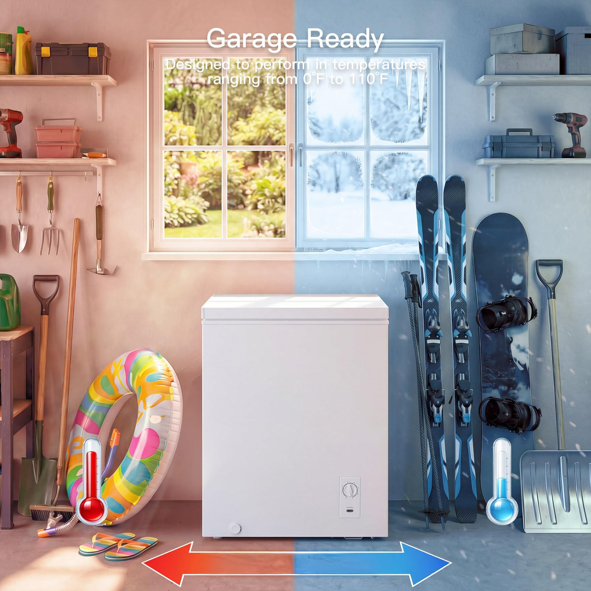 2.05 Cu.Ft Chest Freezer with 2 Removable Baskets J83045