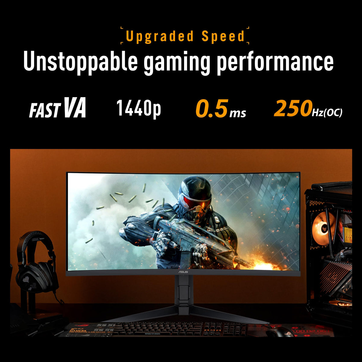 34 Inch 1440p 250Hz Ultrawide HDR Gaming Monitor A260876