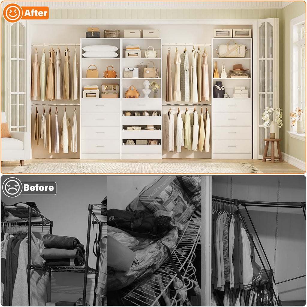 Wood Closet Organizer with 12 Drawers M9751