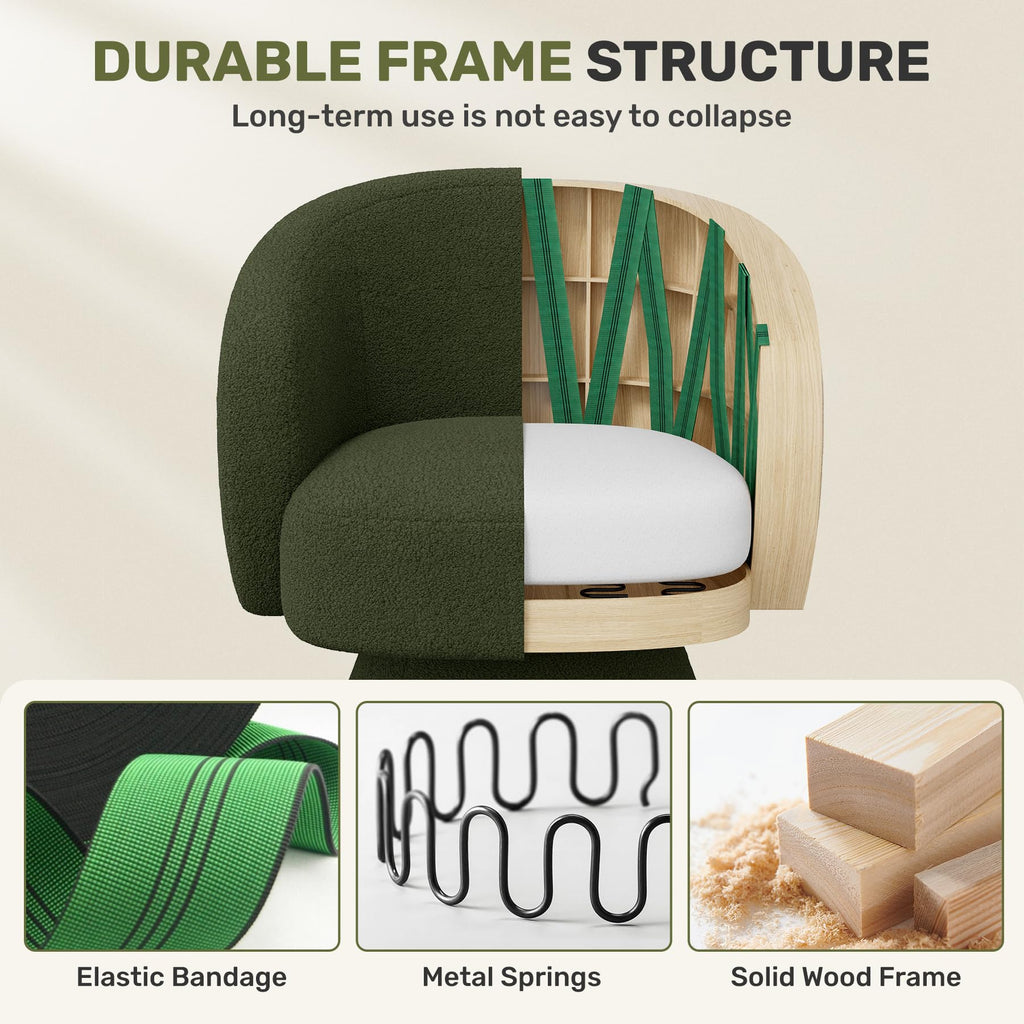 Green Set of 2 Swivel Barrel Accent Chairs S471708